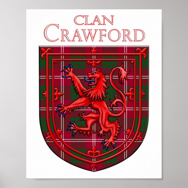 Crawford Tartan Scottish Play Lejon Rampant Poster (Framsidan)