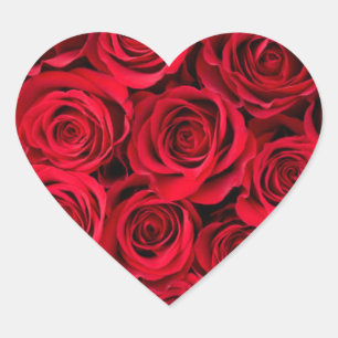"Crawing Kärlek: Ro Flower Heart Sticker design Hjärtformat Klistermärke