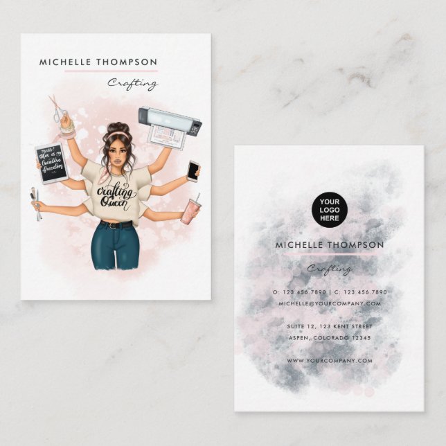 Crawing Queen Affärskort Visitkort (Fram/baksida)