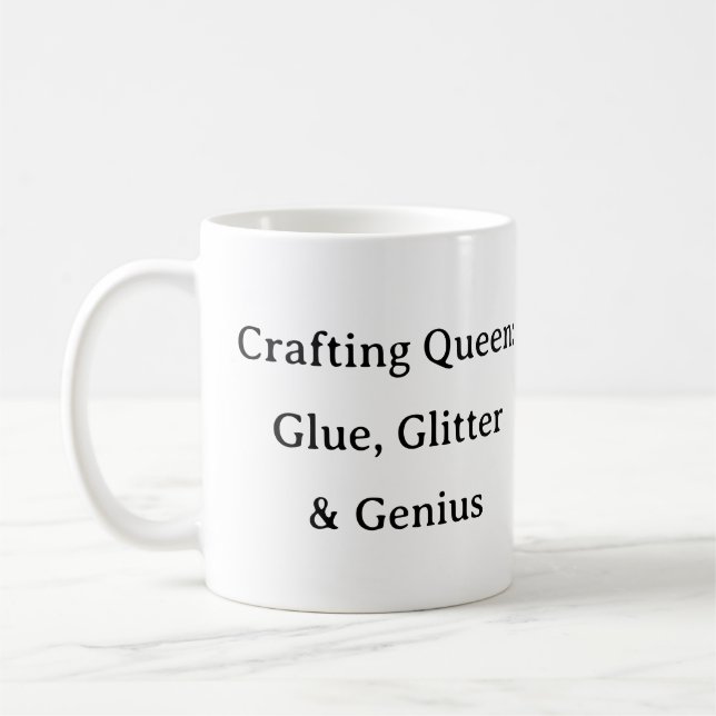 Crawing Queen: Glue Glitter Genius Mugg - DIY Gift (Vänster)