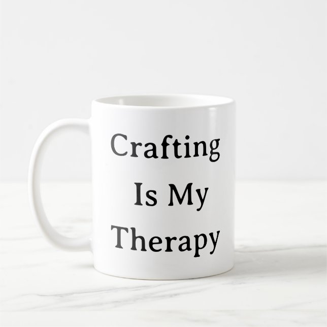 Crawing Quote Mugg - Crafts är min terapi (Vänster)