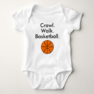 Crawl Walk Basketball Baby Bodykostydräkt T Shirt