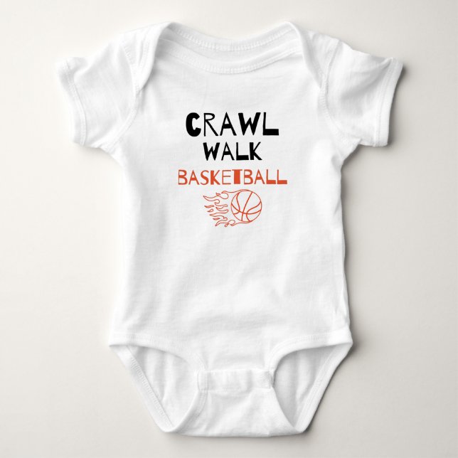 Crawl Walk Basketball Cute Basketball Buddy T Shirt (Framsida)