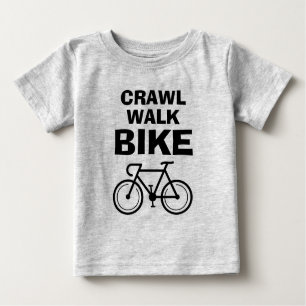 Crawl Walk Bike söt baby t-skjorta för små barn T Shirt