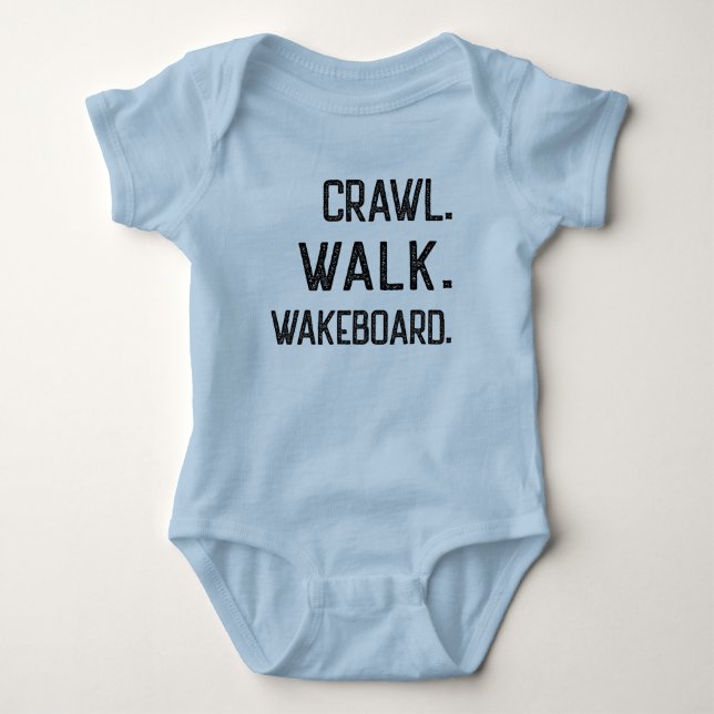 Crawl Walk Board, Cute Wakeboarder T Shirt (Framsida)