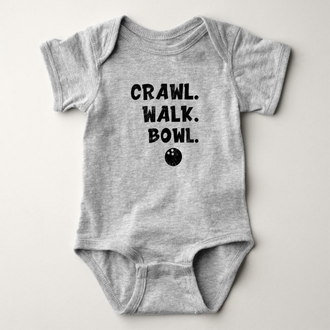 Crawl Walk Bowl, Bowling Baby lilla Bowlingkompis T Shirt (Framsida)
