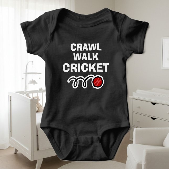 CRAWL WALK CRICKET sportströja för nybebis T Shirt (cricket bodysuit for baby)
