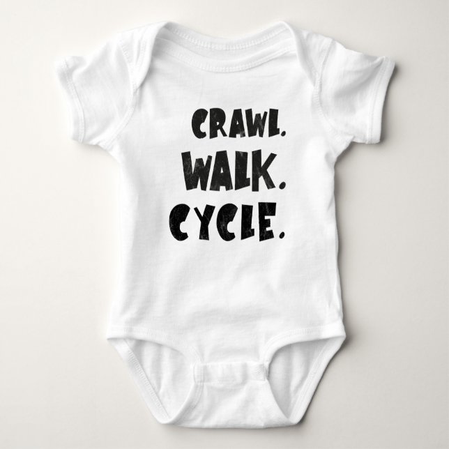 Crawl Walk Cycle - Cycling Baby - Bike Baby T Shirt (Framsida)
