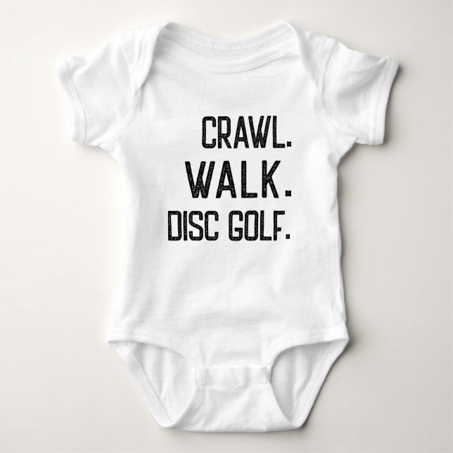Crawl Walk Disk Golf, Cute Disk Golfer T Shirt (Framsida)