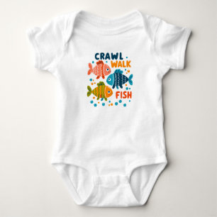 Crawl Walk Fish Vattenmilstolpar för fiske T Shirt