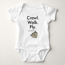 Crawl Walk Fly Military Army Pilot Baby Bodykostym
