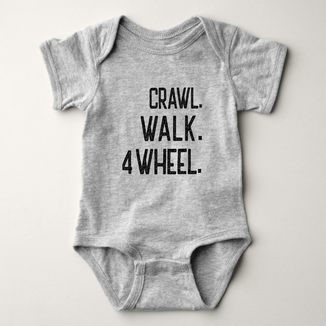 Crawl Walk Four-Wheel, Atv Baby T Shirt (Framsida)
