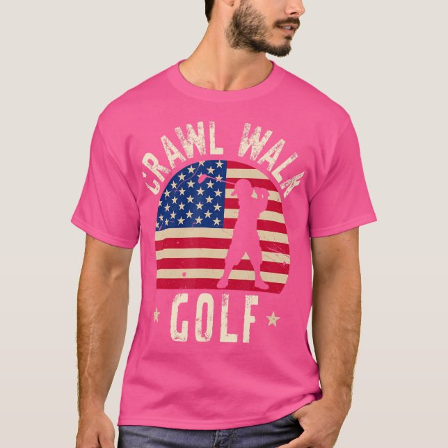 Crawl Walk Golf Klubb Boy Feeling Buddy Gifts Funn T Shirt (Framsida)