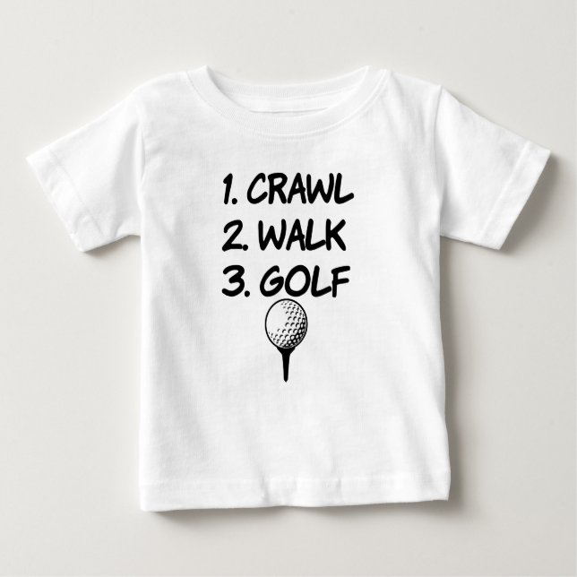 Crawl Walk Golf-lustig pojke-skjorta Tee (Framsida)