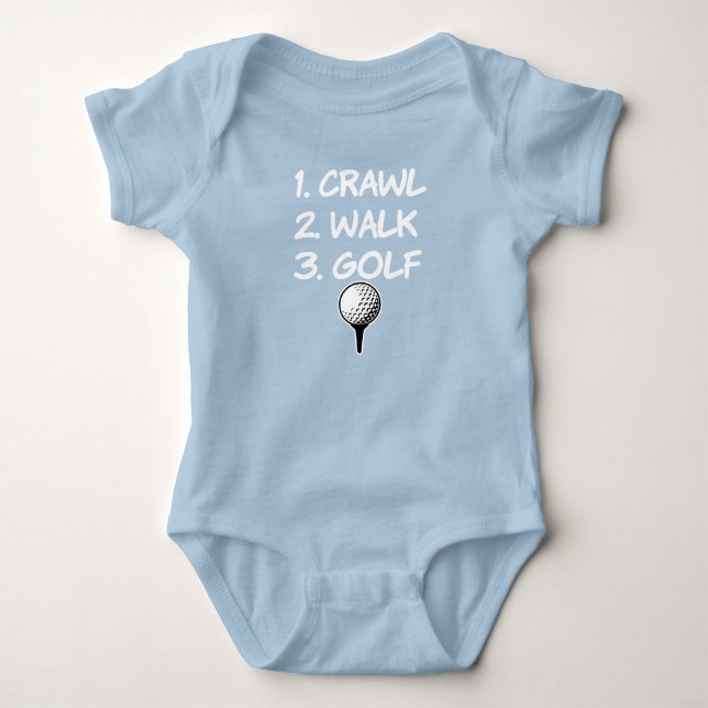 Crawl Walk Golf-lustig pojke-skjorta Tee Shirt (Framsida)