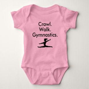 Crawl Walk Gymnastics Gymnast Baby Bodykostym T Shirt