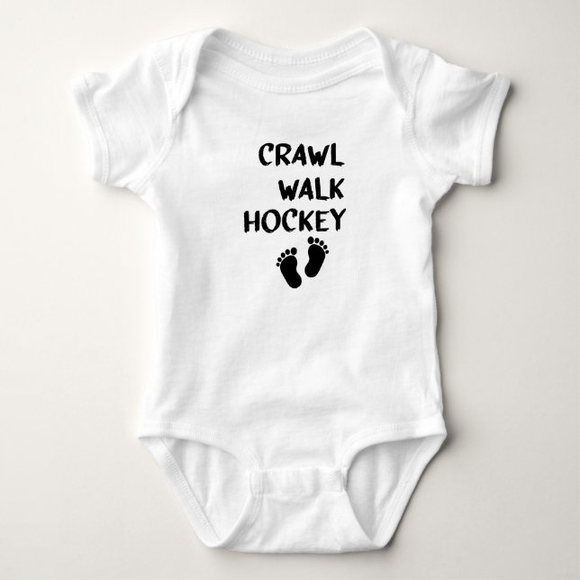Crawl Walk Hockey Crawl Walk, Hockey Baby T Shirt (Framsida)