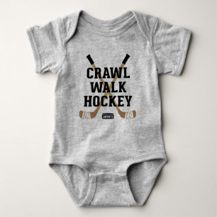 Crawl Walk Hockey Cute Funny Infant Bodykostym New T Shirt