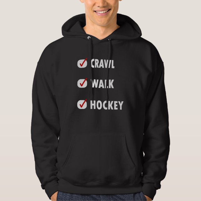 crawl walk hockey hoodie (Framsida)