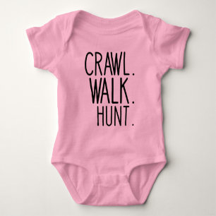 Crawl Walk Hunt, jägare baby T Shirt