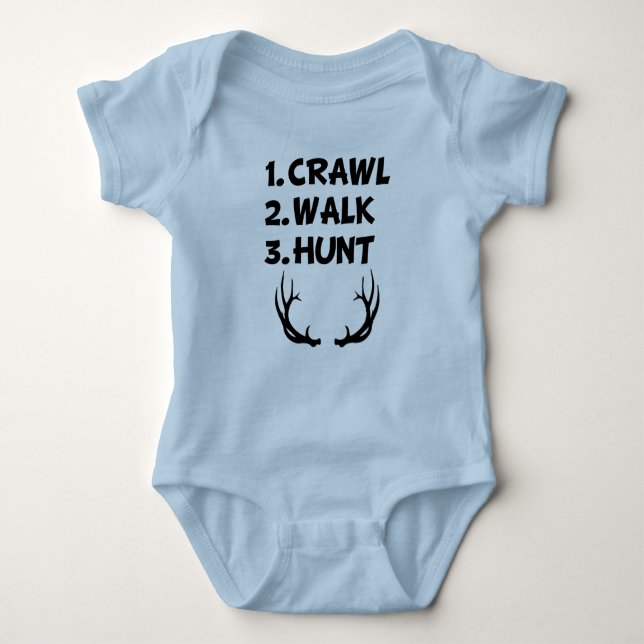 Crawl Walk Hunt pojke shirt Tee (Framsida)