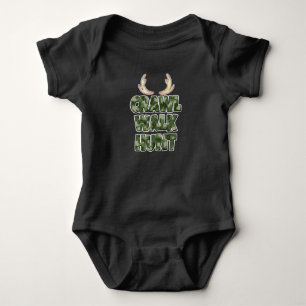 Crawl Walk Hunt roligt pojke-skjorta med kantler Tee Shirt
