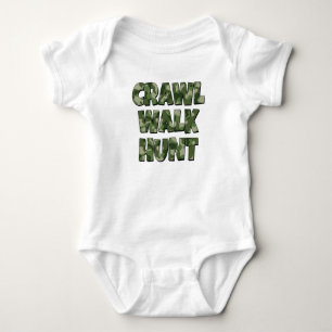 Crawl Walk Hunt roligt pojke-skjorta T-shirt