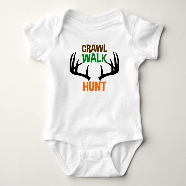 Crawl Walk Hunt T Shirt (Framsida)
