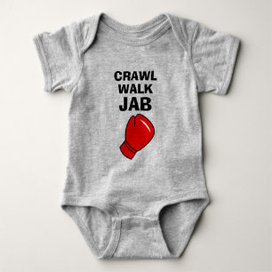 Crawl Walk Jab lustig framtida boxare i baby T Shirt