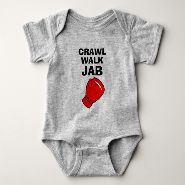 Crawl Walk Jab lustig framtida boxare i baby T Shirt (Framsida)
