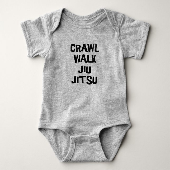 Crawl Walk Jiu-Jitsu Funny T Shirt (Framsida)