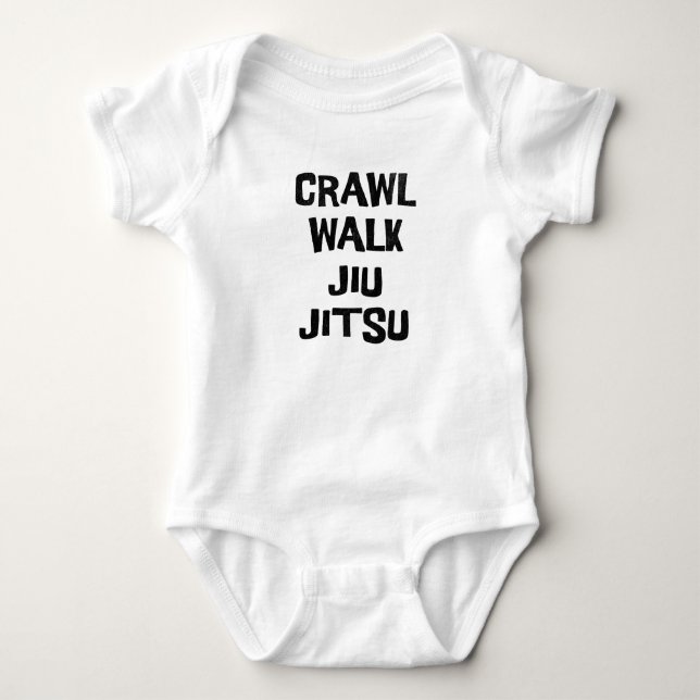 Crawl Walk Jiu-Jitsu Funny T Shirt (Framsida)