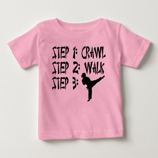 Crawl Walk Karate flicka t-shirt (Framsida)