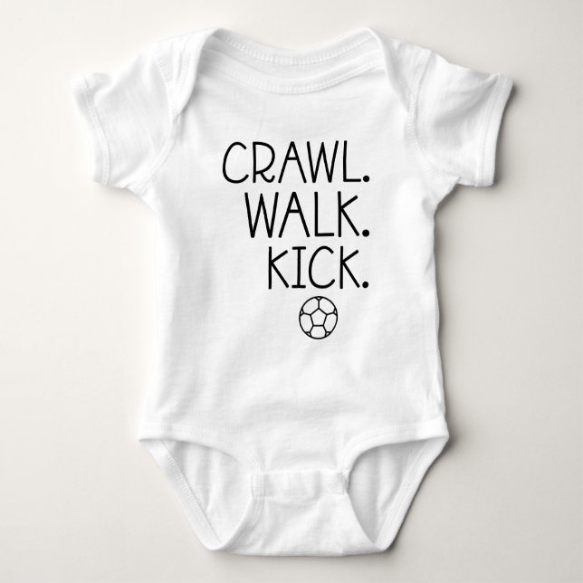 Crawl Walk Kick, liten fotbollsspelare T Shirt (Framsida)