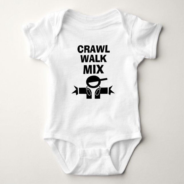 CRAWL WALK MIX baby-kroppsdräkt för framtida DJ T Shirt (Framsida)