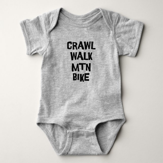 Crawl Walk Mountain Bike Funny T Shirt (Framsida)