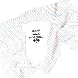 Crawl Walk Pickleball Funny Nyfödd kläder T Shirt