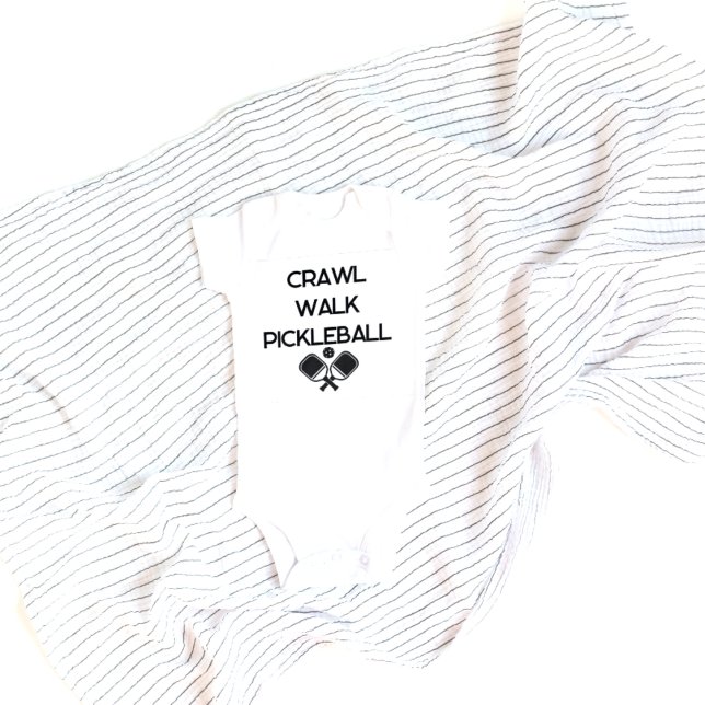 Crawl Walk Pickleball Funny Nyfödd kläder T Shirt (Skapare uppladdad)