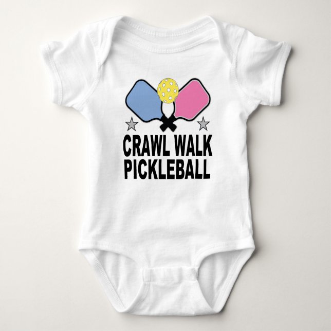 Crawl Walk Pickleball T Shirt (Framsida)