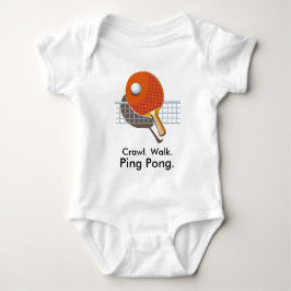 Crawl Walk Ping Pong Bord Tennis Baby Bodykostym T Shirt
