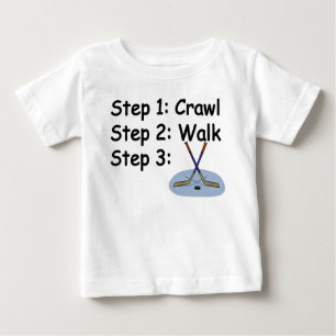Crawl, Walk, Play Hockey baby t-shirt