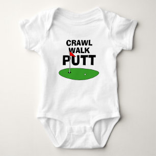 Crawl Walk Putt, söt golfing baby bodykostdräkt T Shirt
