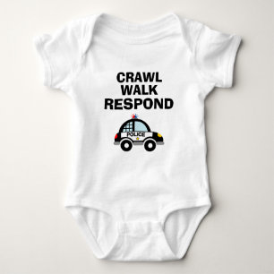 CRAWL WALK RESPOND söt nalle av polisbil T Shirt