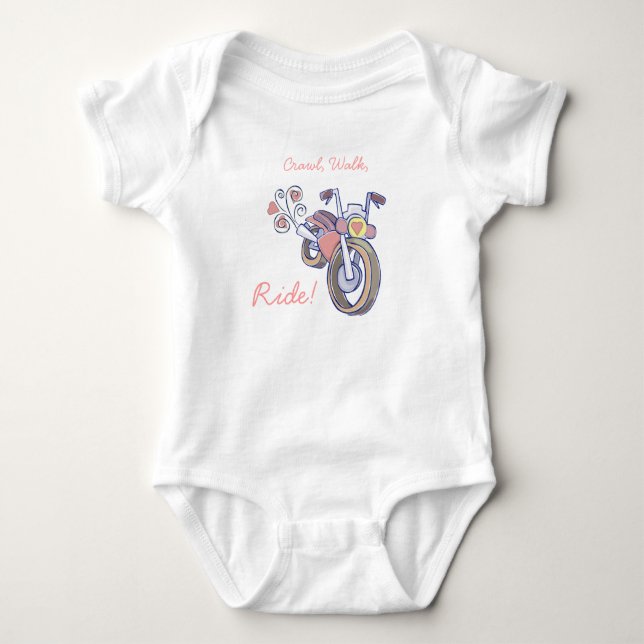 Crawl, Walk, Ride! Flicka T Shirt (Framsida)