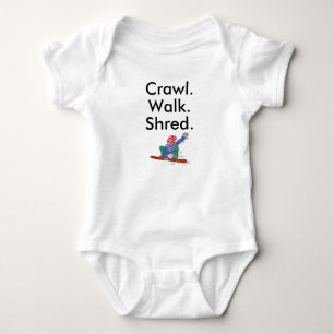 Crawl Walk Shred Snowboard Baby Bodykostym Tröja