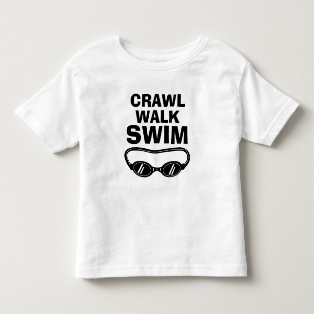 CRAWL WALK SIMMA simmar lustigt T Shirt (Framsida)
