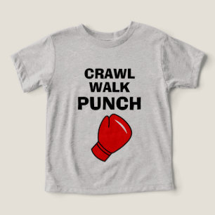 Crawl Walk Slår lustig boxning mot småbarn T Shirt