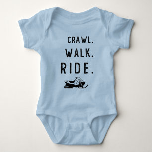 Crawl Walk Snowmobile Riding Snowmobiling T Shirt