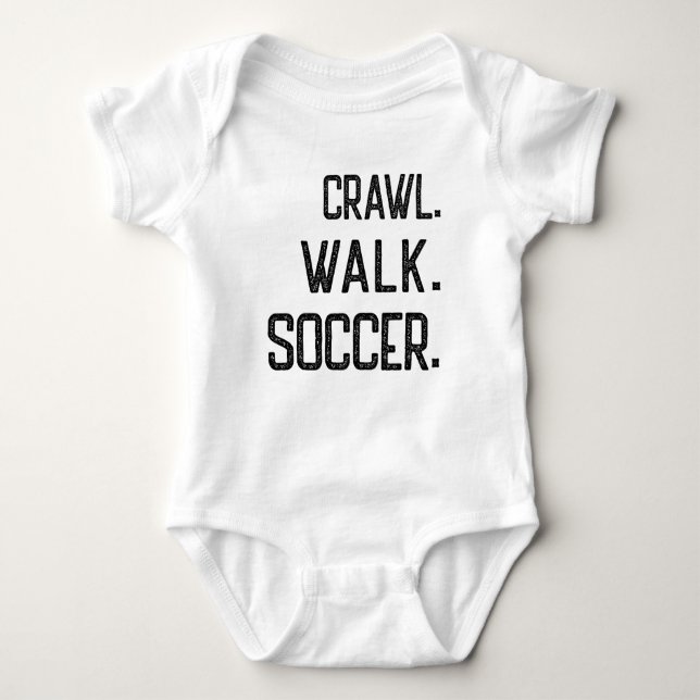 Crawl Walk Soccer, Fotboll Baby T Shirt (Framsida)