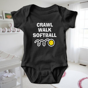 CRAWL WALK SOFTBALL sportklänning för ny bebis Tröja